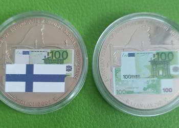 Wprowadzenie Euro 100 Niemcy Finlandia Medal Moneta Banknot na sprzedaż  Sosnowiec