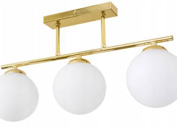 LAMPA WISZĄCA Polska ŻYRANDOL NOWOCZESNA ZŁOTA 3 KULE LOFT, używany na sprzedaż  Choroszcz