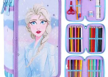 Piórnik Elsa Kraina Lodu Frozen 3 Komory Pisaki Kredki 43 el na sprzedaż  Mogilany