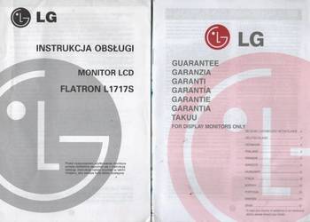 LG Monitor LCD FLATRON L1717S Instrukcje GWARANCJA na sprzedaż  Katowice