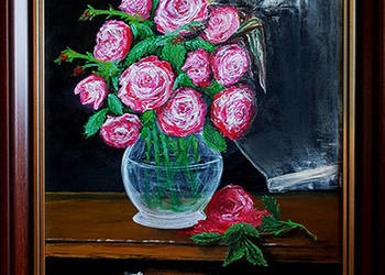 Obraz Olejny - Róże na sprzedaż  Bełchatów