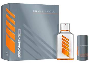 Używany, MERCEDES meski zestaw prezent AMG SILVER THRILL dezodorant 75g perfumy 100… na sprzedaż  Ruda Śląska