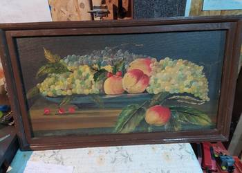 Duży zabytkowy obraz owoce do jadalni salonu na sprzedaż  Krze Duże