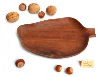 Rzeźbiona patera owoc mango, drewno teak, lata 70, vintage na sprzedaż  Lublin