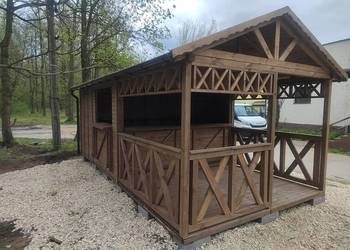 DOMEK HANDLOWY 7 DREWNIANY KIOSK SKLEPIK PRODUCENT na sprzedaż  Parzymiechy