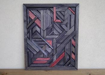 Używany, Obraz 3D z drewna oryginalny mozaika 51x63 cm na sprzedaż  Gdynia