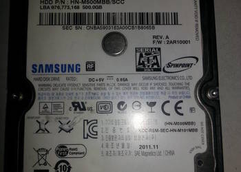 Dysk twardy 500GB Samsung do laptopa na sprzedaż  Olesno