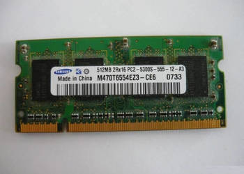 Pamięć PC RAM - DDR2 Samsung 512MB 2RX16 PC2-5300S-555-12-A3, używany na sprzedaż  Poznań