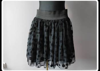 Używany, Spódnica 3 warstwy czarna w groszki 42 XL RIVER ISLAND na sprzedaż  Płock