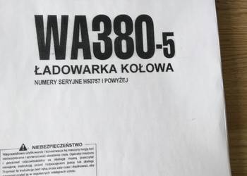 dtr instrukcja obsługi koparka Komatsu wa380-5  i inne na sprzedaż  Szczecin