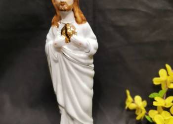 Stara porcelanowa figurka Jezus, Serce Jezusa, używany na sprzedaż  Siemianowice Śląskie