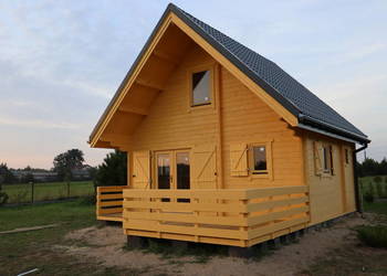 Dom Domek drewniany z bala CYPR 48m2+taras 13m2 kąt dachu 45 na sprzedaż  Warszawa