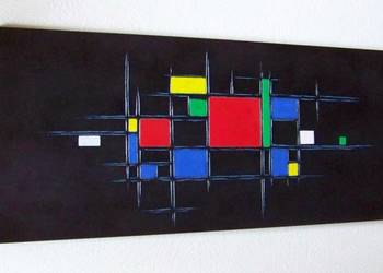 Obraz ręcznie grawerowany\malowany a'la Mondrian, używany na sprzedaż  Sandomierz