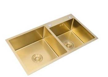 Używany, Zlew dwukomorowy złoty 75x40 Gold /2c na sprzedaż  Katowice