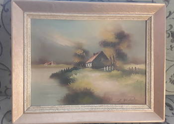 Stary obraz olejny na płótnie na sprzedaż  Siemiatycze