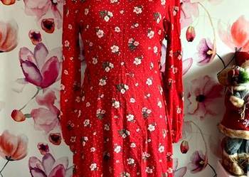 h&amp;m sukienka modny wzór kwiaty groszki viscoza roz.38 na sprzedaż  Choszczno