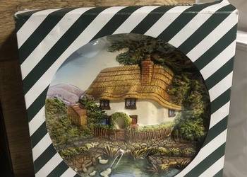 Używany, Vintage 3-D tabliczka ścienna kredowa Angielski domek, 20x20 cm na sprzedaż  Inowrocław