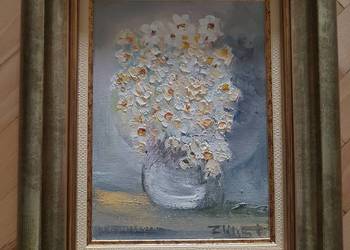 Obraz olejny bukiet kwiatów w wazonie zima Zygmunt Kłosowski, używany na sprzedaż  Nowy Sącz