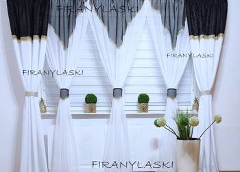 Firana balkonowa 400x250 firany białe czarne firanki  pokoju, używany na sprzedaż  Radzyń Podlaski