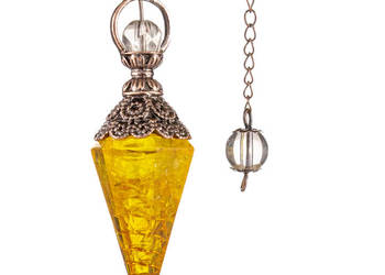 Używany, PIĘKNE WAHADEŁKO ORGONIT CYTRYN LEMON CRYSTAL WAHADŁO RADIESTEZYJNE AMULET na sprzedaż  Chorzów