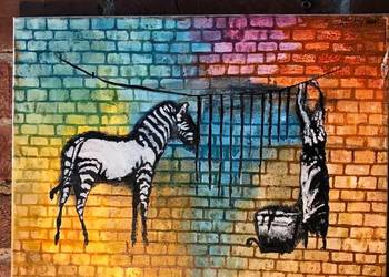 Kopia Banksy street art &quot;Pranie zebry&quot;, używany na sprzedaż  Słupsk