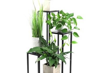 Kwietnik Metalowy Stojak na cztery kwiaty 112cm czarny LOFT na sprzedaż  Sobienie-Jeziory