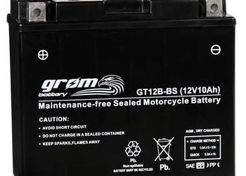 Akumulator GROM GT12B-BS YT12B-BS 12V 10Ah 180A L+ na sprzedaż  Zgierz