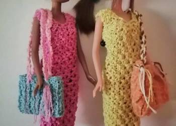 Sukienka i torba ubranko dla lalki Barbie włóczka bawełna na sprzedaż  Płock