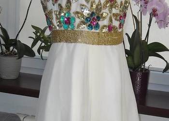 Używany, kremowa sukienka cekiny 12 L m na sprzedaż  Lubartów