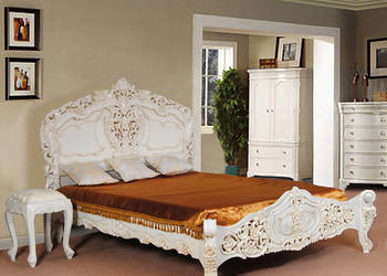 Nowe stylowe łóżko białe 160x200 cm barok rokoko 78246 na sprzedaż  Września