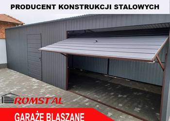 Wąski Garaż Blaszany GRAFITOWY - Wiata Magazynowa - Romstal A52v8 na sprzedaż  Gromadka