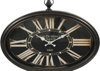 Owalny kuchenny ścienny brązowy zegar retro vintage loft na sprzedaż  Limanowa