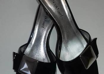 Buty damskie – skórzane klapki, czarne „Mirabel” na sprzedaż  Kraków