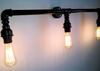 Lampa, kinkiet z rur hydraulicznych loft na sprzedaż  Limanowa