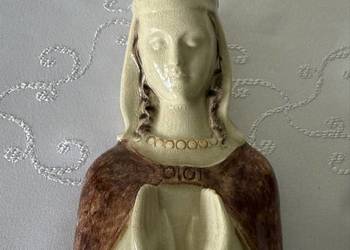 Duża Figura Matka Boska Maria Królowa Ceramika Glazurowana Fajansowa Antyk na sprzedaż  Czerwionka-Leszczyny