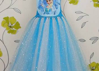 Sukienka przebranie bal urodziny tutu błyszcząca Elsa Kraina Lodu Frozen 10 na sprzedaż  Ustka