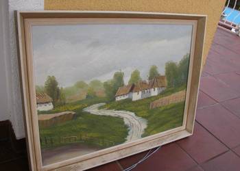 Używany, stary obraz olej na płótnie 73/54,5cm na sprzedaż  Gorzów Wielkopolski