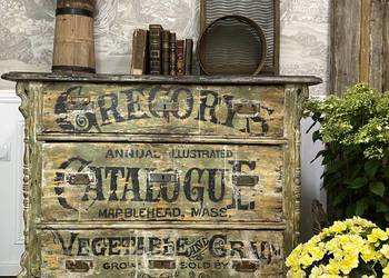 Komoda drewniana Farmhouse ręcznie malowana vintage na sprzedaż  Śrem