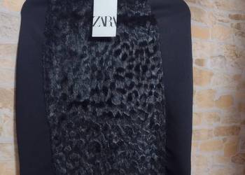 (38/M) ZARA/Czarna spódnica ołówkowa z Futerkiem, spódniczka, używany na sprzedaż  Kraków