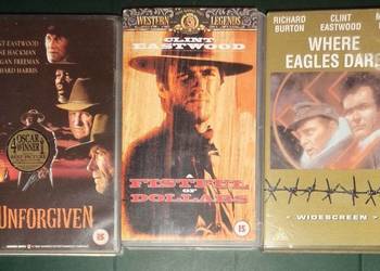 Używany, 3x western Clint Eastwood VHS 2001 NIESPRAWDZONE - TANIO na sprzedaż  Rzeszów