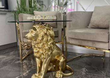 Złoty stolik kawowy Glamour Premium lew w połysku meble na sprzedaż  Nowy Sącz