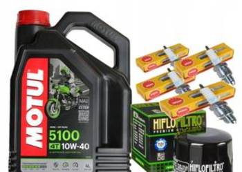 HONDA CBF 600 1000 04- OLEJ MOTUL 4L FILTR ŚWIECE 4SZT. DEDYKOWANY ZESTAW na sprzedaż  Racibórz
