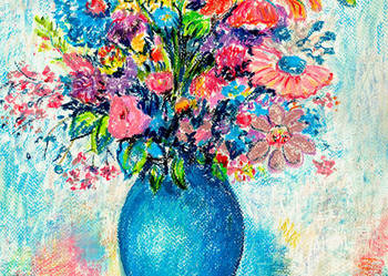 obraz, pastele olejne, kwiaty, obrazy pastelowe na sprzedaż  Świerzawa