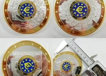 3 x Medal 10 Lat Wprowadzenia Waluty EURO OLBRZYM 70 mm ZŁOTO Gigant na sprzedaż  Sosnowiec