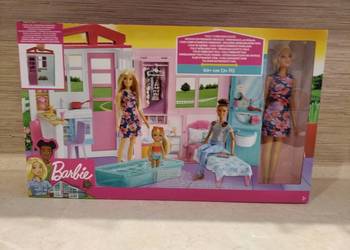 Używany, NAJTANIEJ Barbie Domek Umeblowany + Lalka + Akcesoria Wysyłk na sprzedaż  Zabrze
