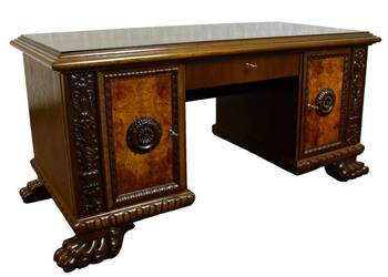 Dwustronne biurko na lwich łapach neorenesansowe stare na sprzedaż  Swarzędz