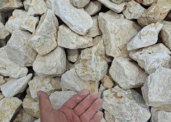Kamień gabionowy Kraków, biały biszkoptowy ogrodowy, głaz, gabion 60-120 mm na sprzedaż  Kraków