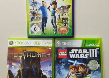 Używany, gry XBox 360 Too Human Star Wars III Kinect Sports na sprzedaż  Kraków