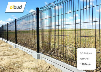 Używany, Panel ogrodzeniowy 3D - 1230 fi4 |1mb| grafit- Gdańsk Olbud na sprzedaż  Gdańsk