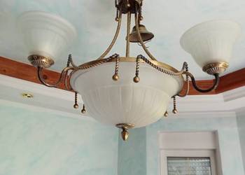 Stare mosiezne lampy stojace  oraz zyrandol na sprzedaż  Kłodzko